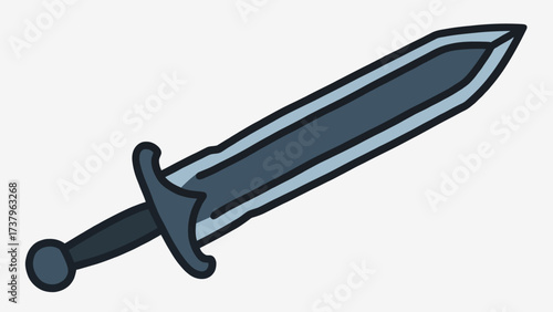 A simple and powerful doodle-style illustration of a classic medieval sword, a timeless icon symbolizing courage, honor, and the adventurous spirit of a warrior.
