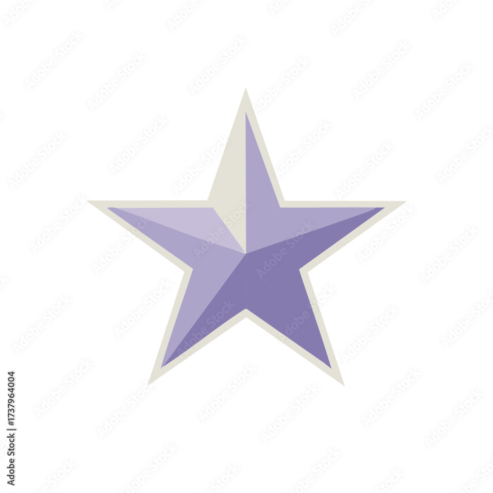 Obraz premium Isolated Five Point Star Shape Periwinkle Gradient Icon Design Flat Vector Illustration