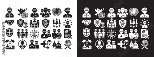 Icons of soldiers, peacekeepers and military