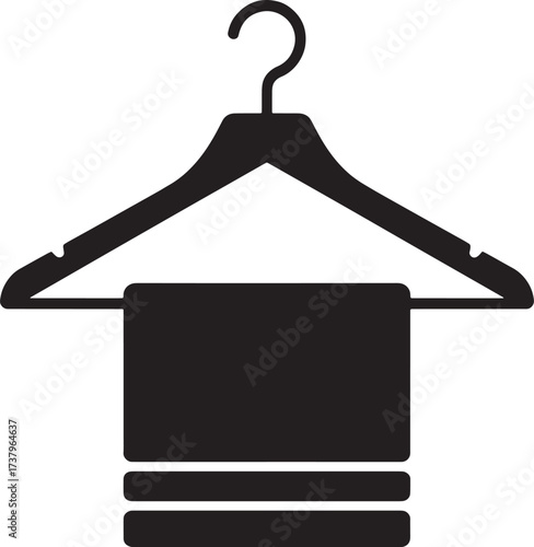 Hanger with Towel Vector Graphic for Fashion Wardrobe or Hotel Laundry