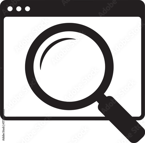 Website Searching Navigation Magnifying Glass for SEO and UI UX Design