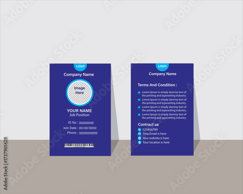 Minimal Clean ID card for Print or Digital use