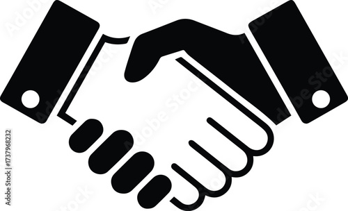 Symbolic handshake agreement icon representing partnership business deal success