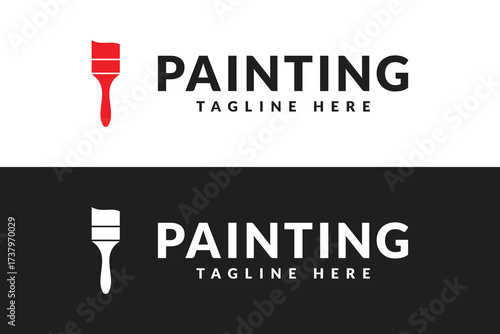 painting logo vector illustration. paint brush logo template
