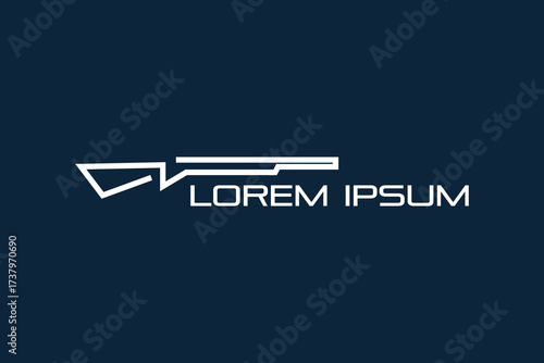 simple rifle logo design. logo icon vector illustration