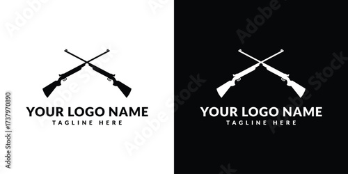 simple rifle logo design. logo icon vector illustration