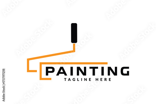 painting logo vector illustration. paint brush logo template