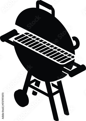 Classic kettle grill silhouette for outdoor cooking and barbecues