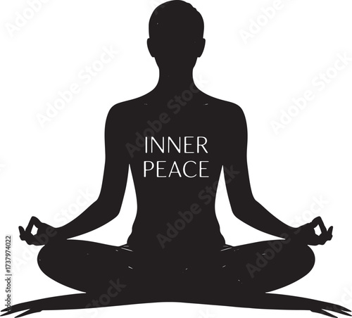 Silhouette of Person Meditating in Lotus Position for Inner Peace