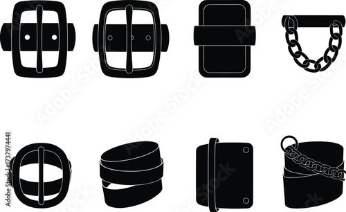 Belt buckle collection, fashion accessories, metal fasteners, stylish buckles, leather strap hardware, decorative designs, clothing detail, modern belt styles