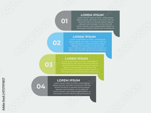 Infographic template for business. 4 Steps Modern Timeline diagram with road journey concept, presentation vector infographic.