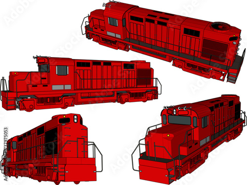 vector sketch illustration silhouette design old classic vintage ethnic european train vehicle  