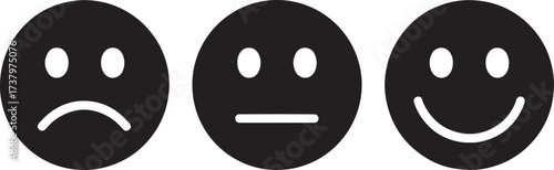 Feedback Emoticons Face Expression Mood Flat Vector Illustration