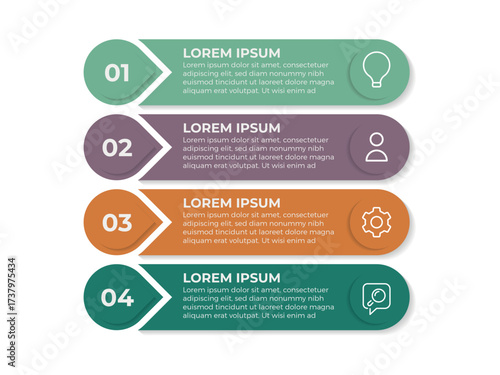 Infographics design template, business concept with 4 steps or options, can be used for workflow layout, diagram, annual report, web design.Creative banner, label vector.