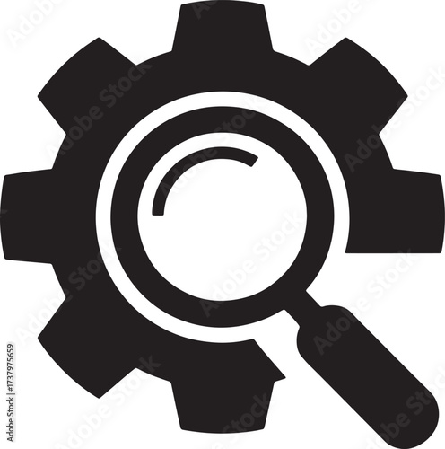 Search Gear Silhouette Technical SEO Optimization Analysis Engineering Development