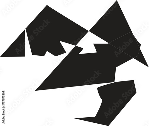 Abstract Geometric Black Shapes