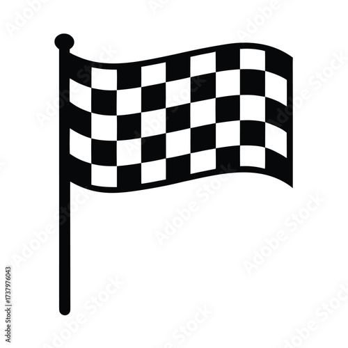 Checkered flag icon, sport racing flag, race flag sign
