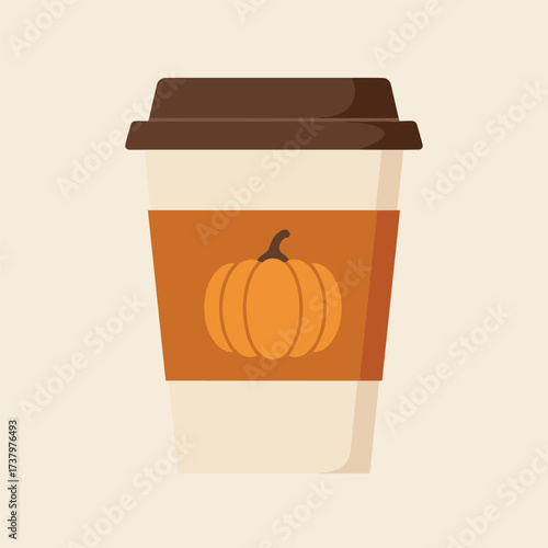 Pumpkin spice drink. Latte coffee with whipped cream