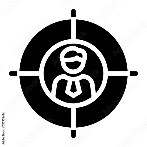 Headhunting icon representing recruitment, hiring, staffing, talent search, and sourcing from the Corporate Icon Collection (Glyph Style)