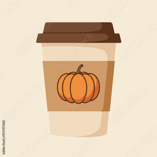 Pumpkin spice drink. Latte coffee with whipped cream