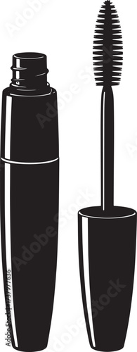 Mascara Vector Tube With Applicator Isolated For Cosmetic Makeup Application Illustration