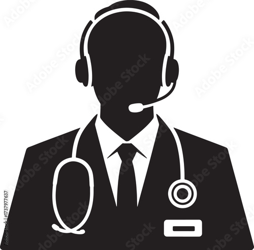 Doctor Telemedicine Support Online Healthcare Medical Assistant Vector Graphic