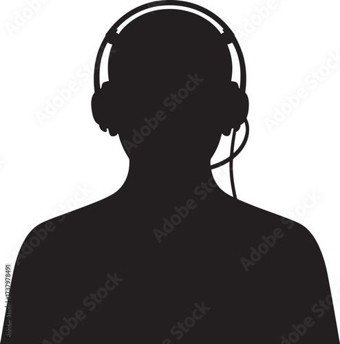 Headset Silhouette Communication Customer Service Support Technology Connectivity