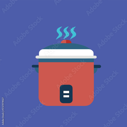 Modern instant pot pressure cooker with steam effect