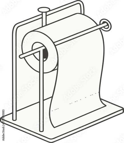 Minimalist paper towel roll on a stand design