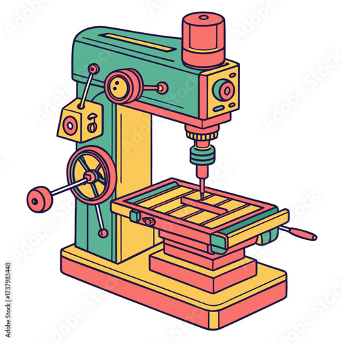 Colorful drill press machine isometric milling machine