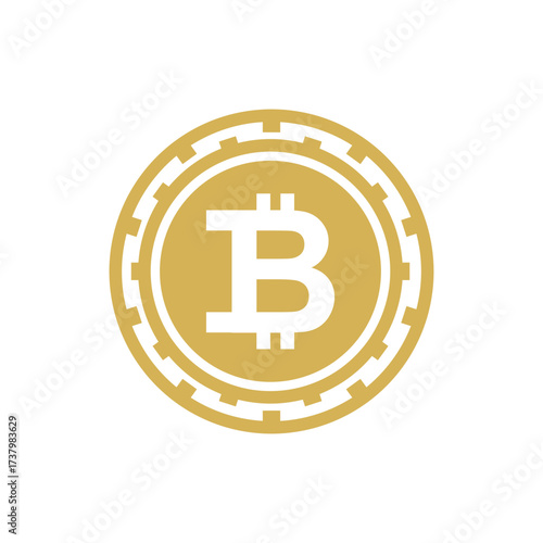 Bitcoin Cryptocurrency Coin Vector Icon - Digital Currency and Blockchain Symbol