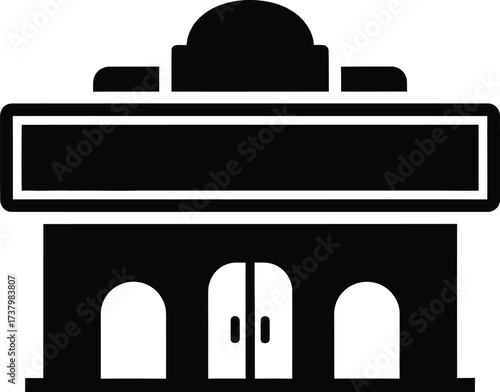 Simple silhouette of a classic building facade