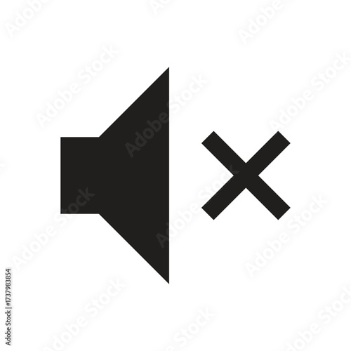 Foto Muted Speaker Volume Off Vector Icon - Silence and Audio Control Symbol