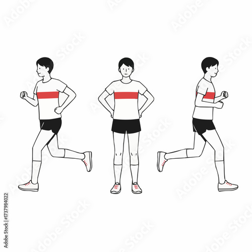 Person Running and Exercising Fitness and Workout Routine Jogging Man Illustration