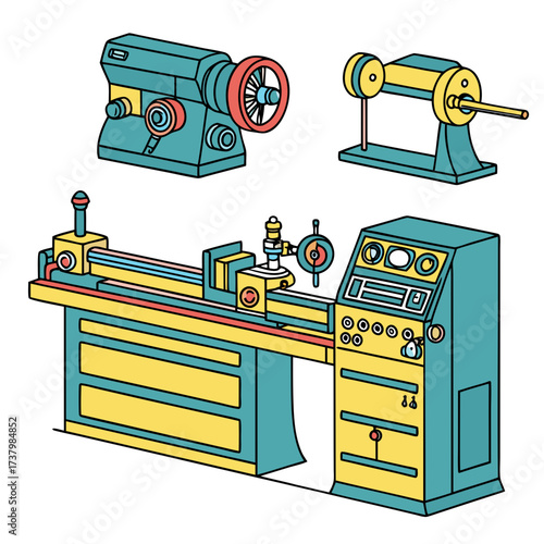 Colorful lathe machine and industrial equipment manufacturing