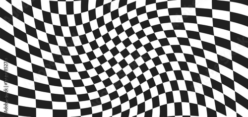 Banner stranded seamless chessboard, checkered black white background – stock vector
