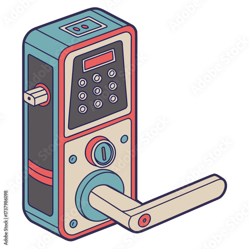 Colorful smart door lock with keypad and handle smart lock