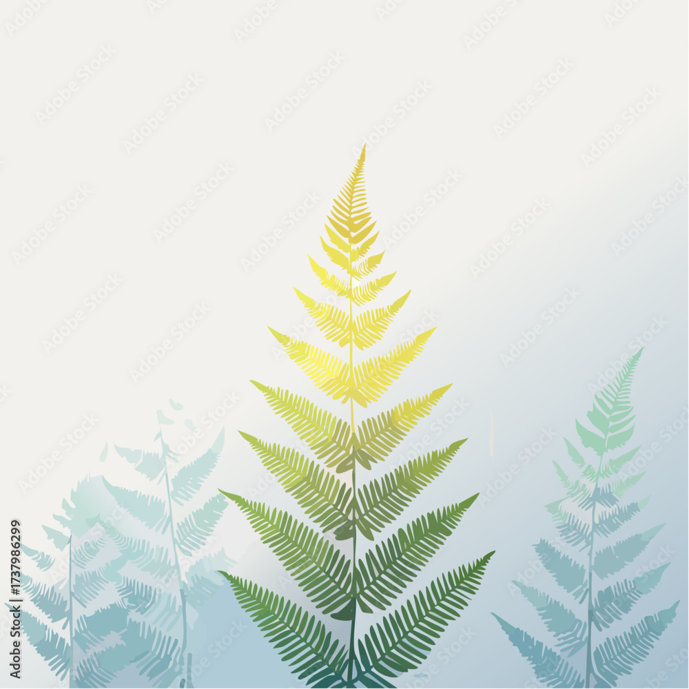 Obraz premium Fern in misty morning light