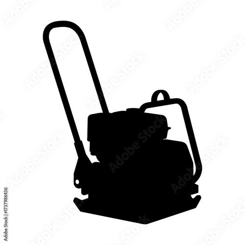 Plate Compactor Silhouette Vector Illustration