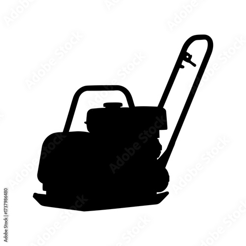 Plate Compactor Silhouette Vector Illustration