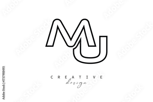 MU Creative Monogram Logo Design-Stock Creative Branding Design Concept