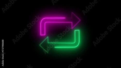 A glowing blue neon arrow sign is a futuristic concept in web design