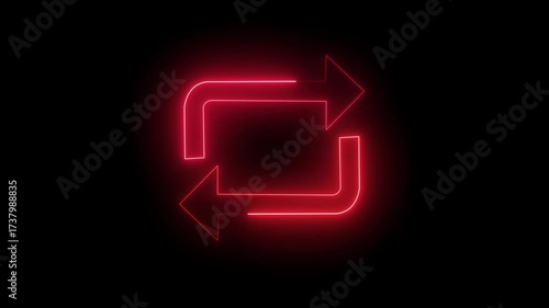 Bright neon glowing arrow sign illustration on a black background vector