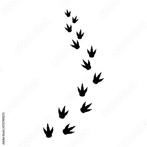 Footprint Dinosaur Silhouette Vector Illustration