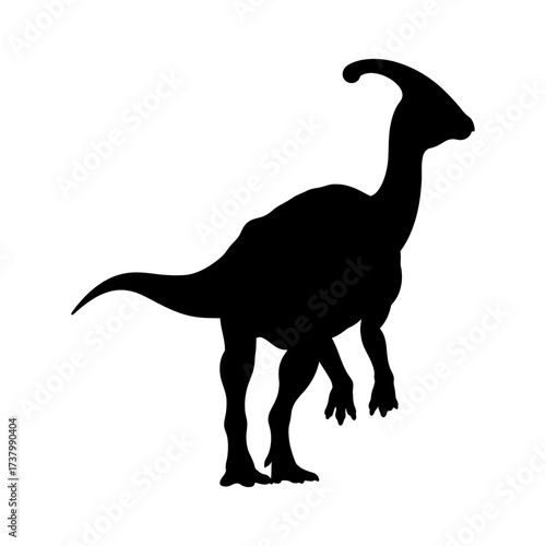 Parasaurolophus Silhouette Vector Illustration
