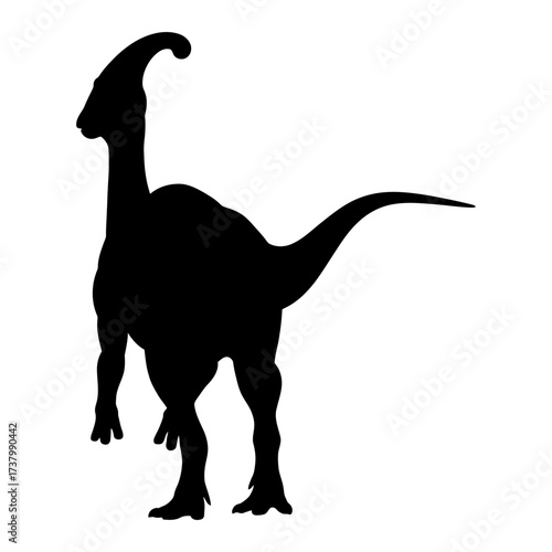 Parasaurolophus Silhouette Vector Illustration