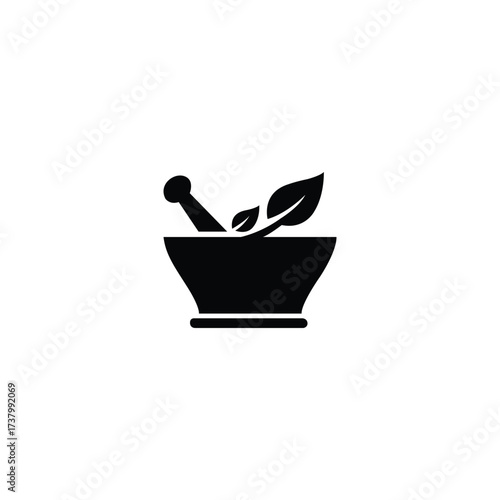Silhouette of herbal medicine on white background vector illustration.