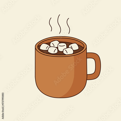 Minimalist Retro Winter Hot Chocolate Mug