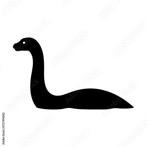 Loch Ness Monster Silhouette Vector Illustration