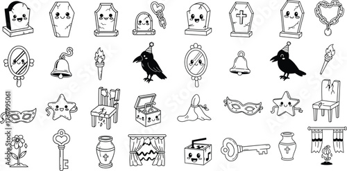 Spooky Cute Halloween Icon Set